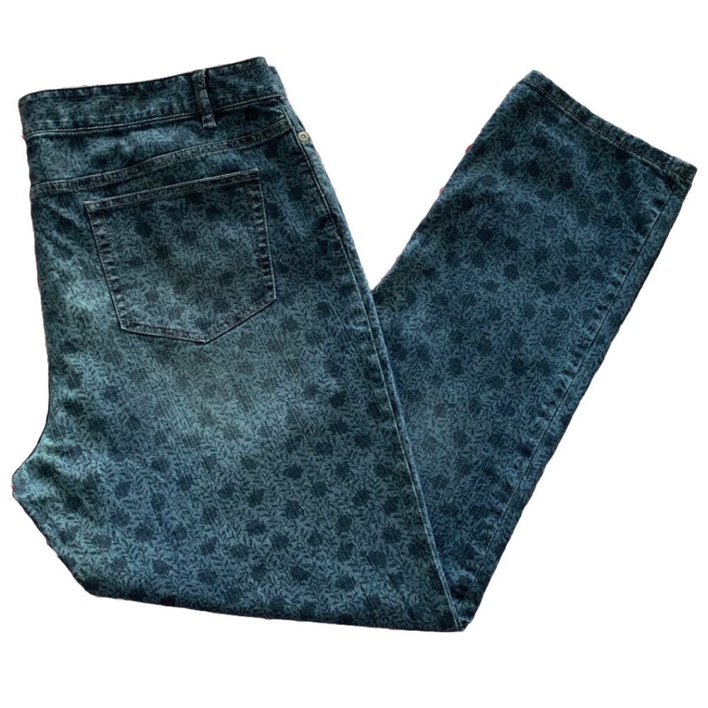 NWOT J. JILL Womens' Floral Print Authentic Fit Slim Leg Jeans Sz 16 Petite - Picture 5 of 7